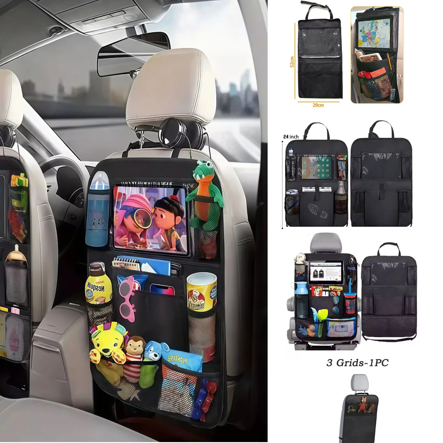 Tablet Car Accessories - Car Seat Organizer Multifunctional Oxford Fabric