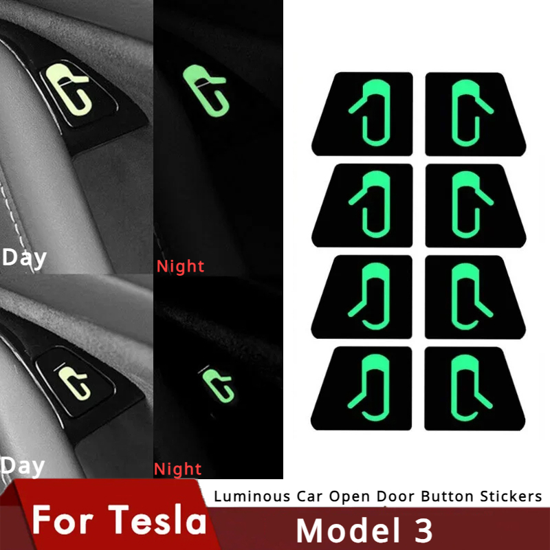 Tesla Tablet Accessories - Luminous Car Open Door Button Stickers