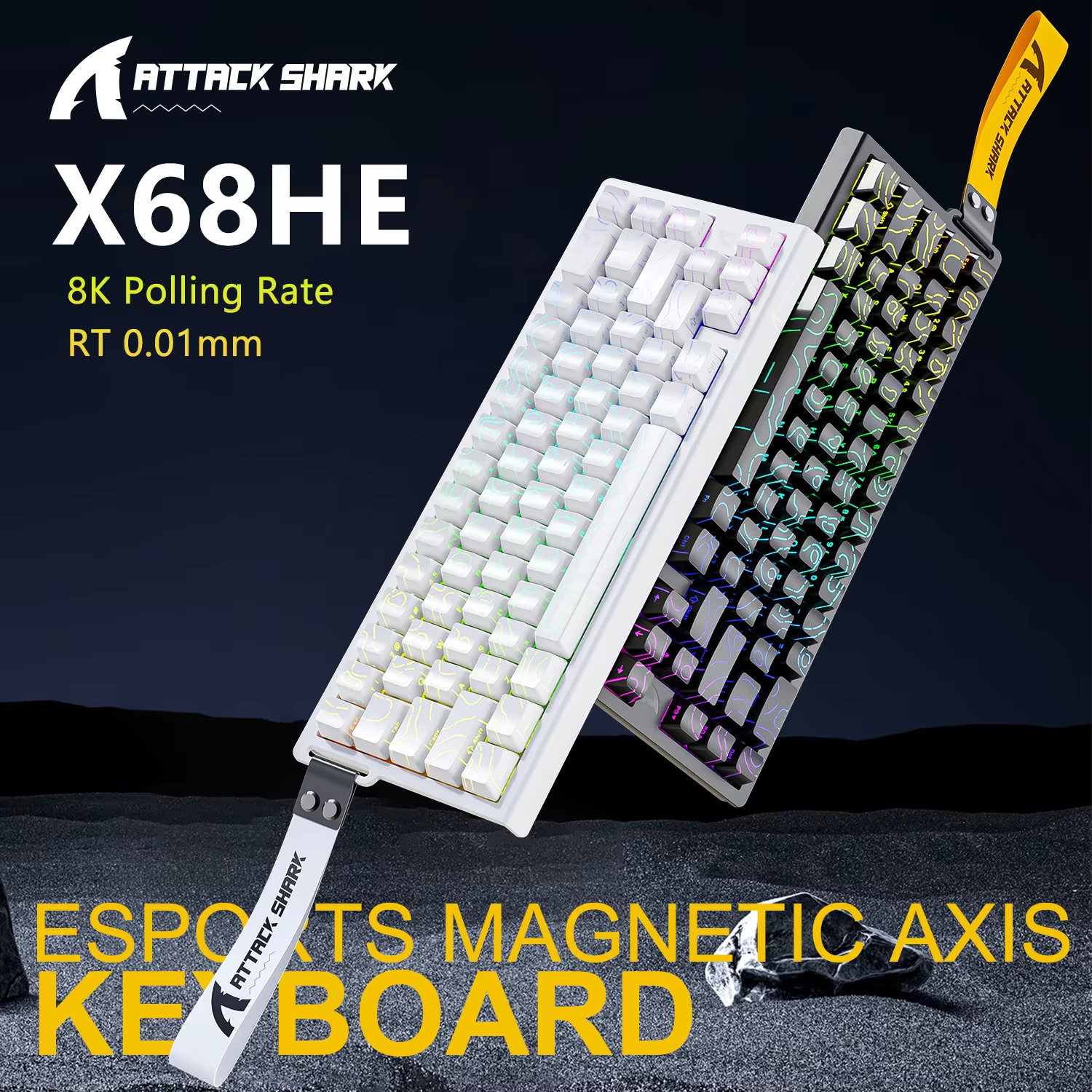 Tablet Accessories Uk - ATTACK SHARK X68HE Magnetic Mechanical Keyboard