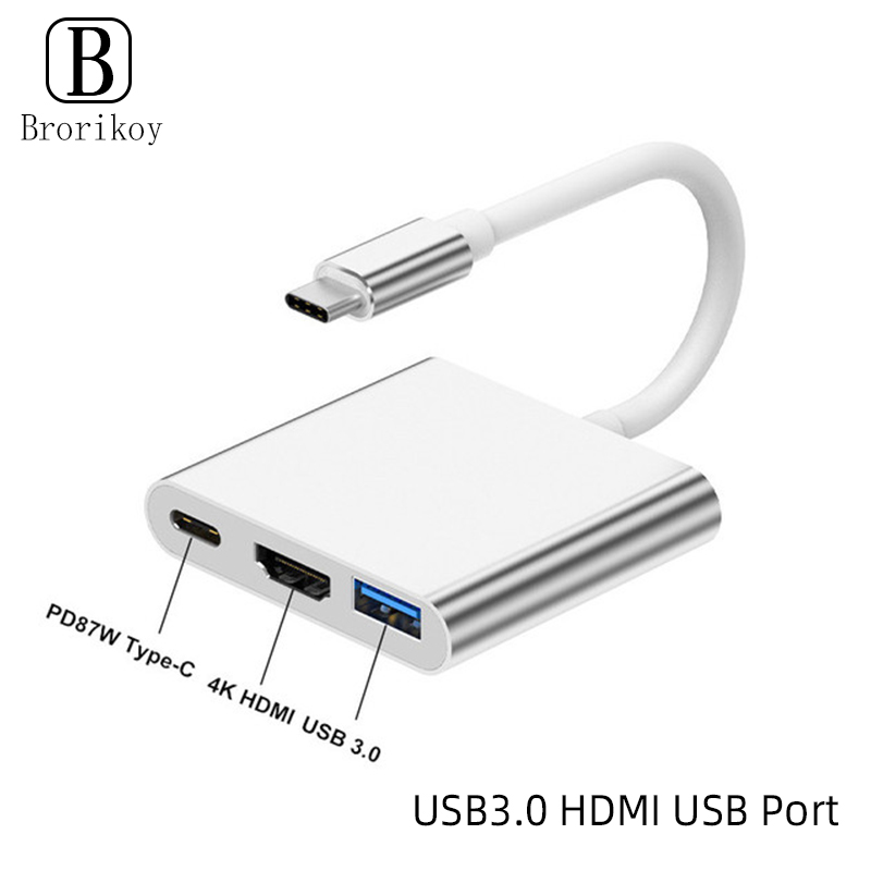 3 in 1 USB Type C Hub to 4K HD - Tablet Ipad Accessories 评论和价格