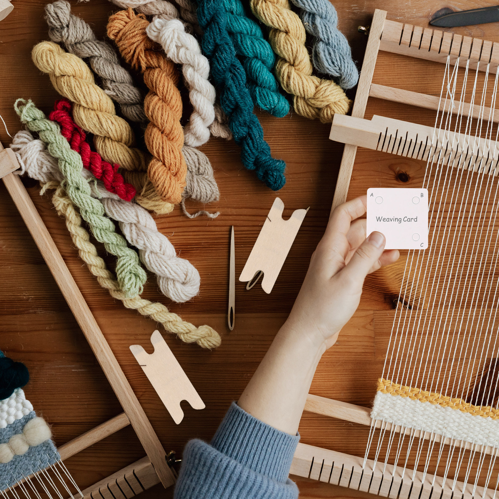 1Set Weaving Cards Paper Weavi - Tablet Weaving Accessories 评论和价格