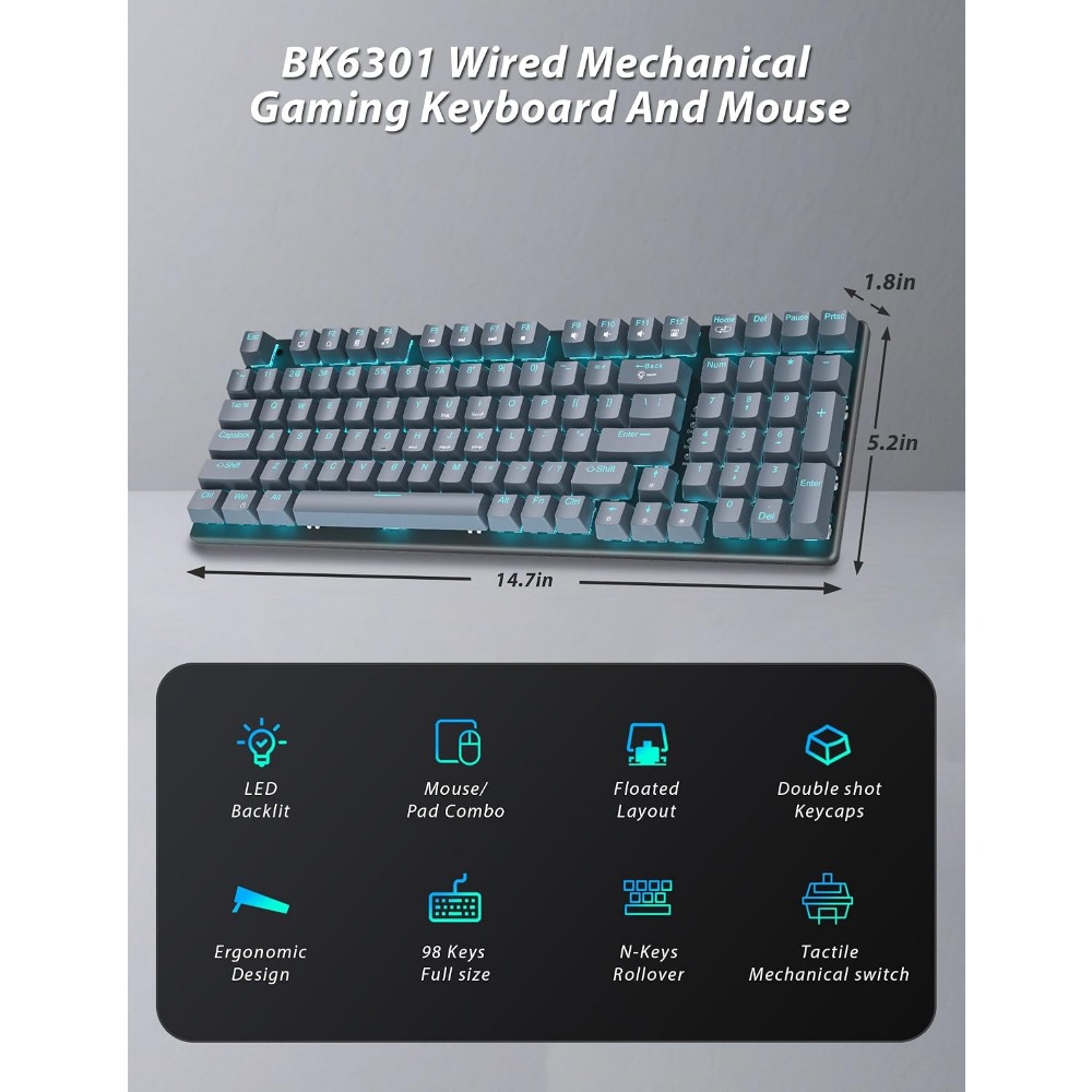98-Key Floating Keycap Gaming  - Tablet Accessories Uk 评论和价格
