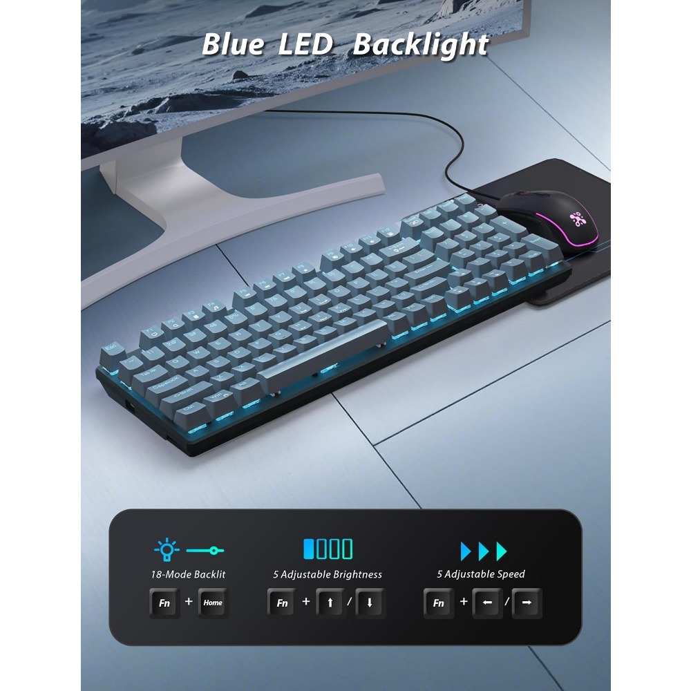 98-Key Floating Keycap Gaming  - Tablet Accessories Uk 评论和价格