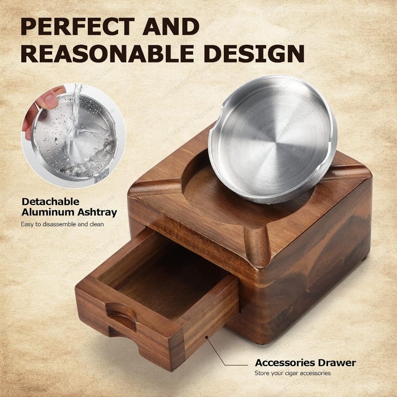 Wooden Cigar Ashtray with Phon - Tablet Tech Accessories 评论和价格