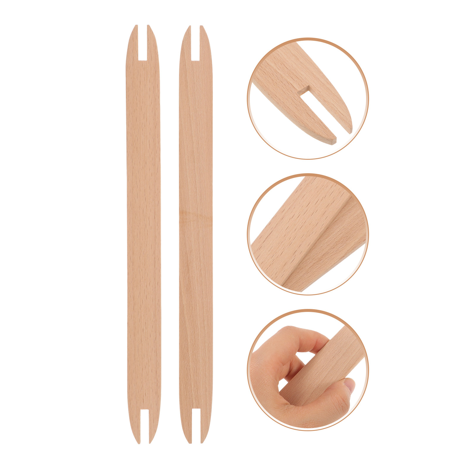 2Pcs Wooden Knitting Shuttles  - Tablet Weaving Accessories 评论和价格