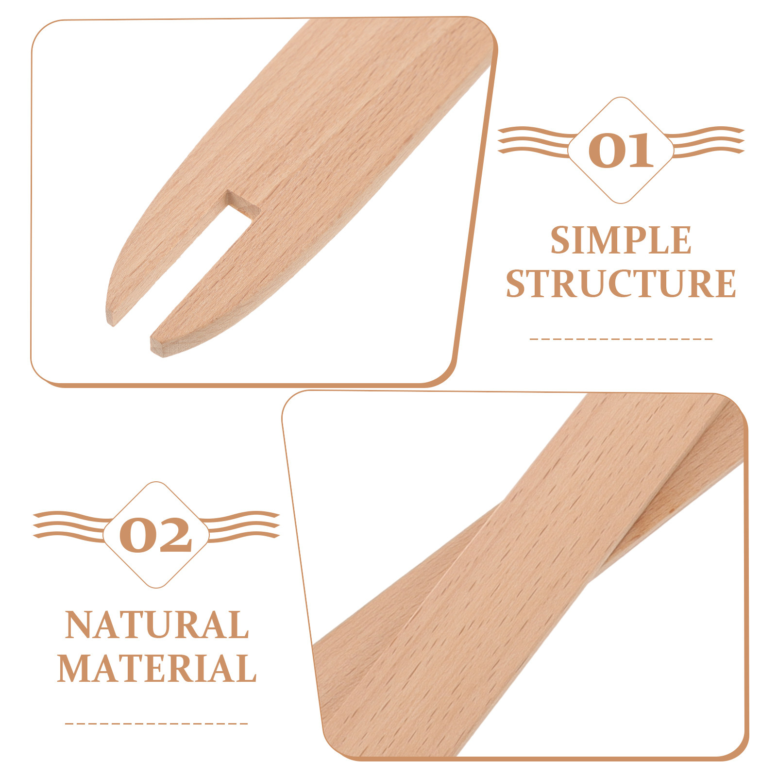 2Pcs Wooden Knitting Shuttles  - Tablet Weaving Accessories 评论和价格